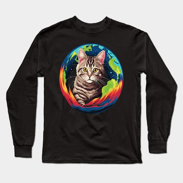 American Shorthair Earth Day Long Sleeve T-Shirt by JH Mart